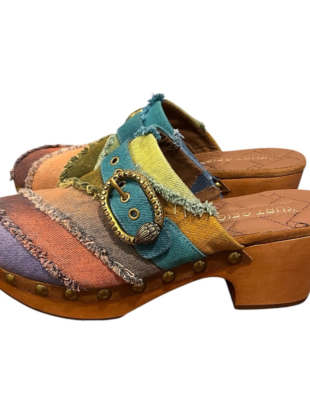 NWOT Kurt Geiger Mayfair color block clogs Sz 10 - Picture 7 of 7